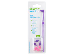 Healthy Smile Tuft монопучкова зубна щітка з додатковими насадками 7 шт, Фіолетова